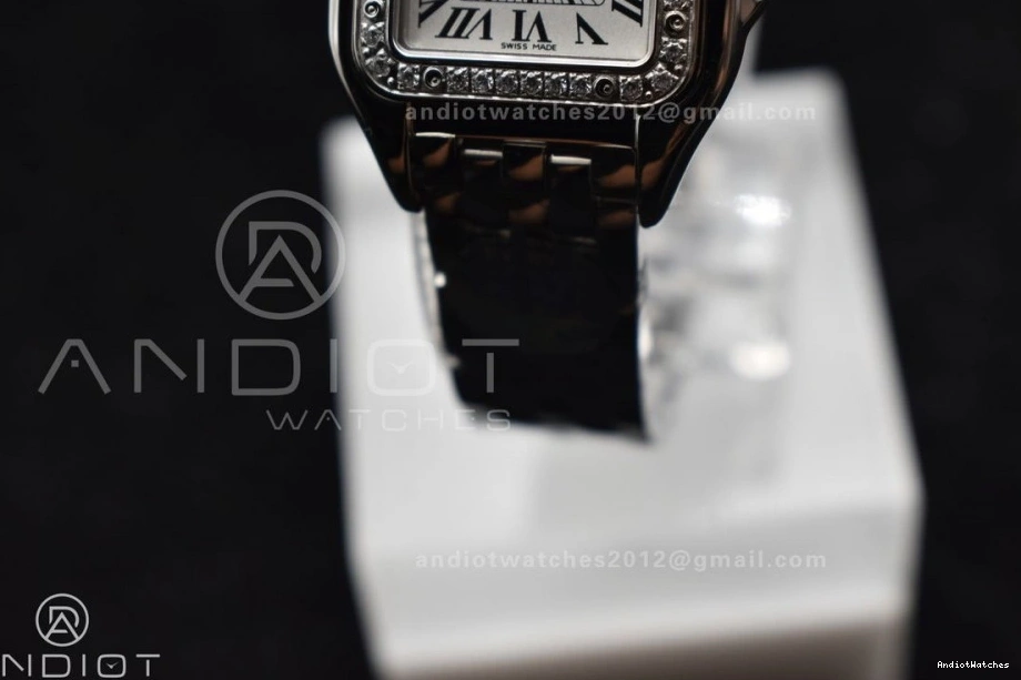 Edition Panthère BVF Best Dial on 1006 22mm 1:1 Quartz Ronda SS SS White Bracelet Snug Diamonds Bezel 0330